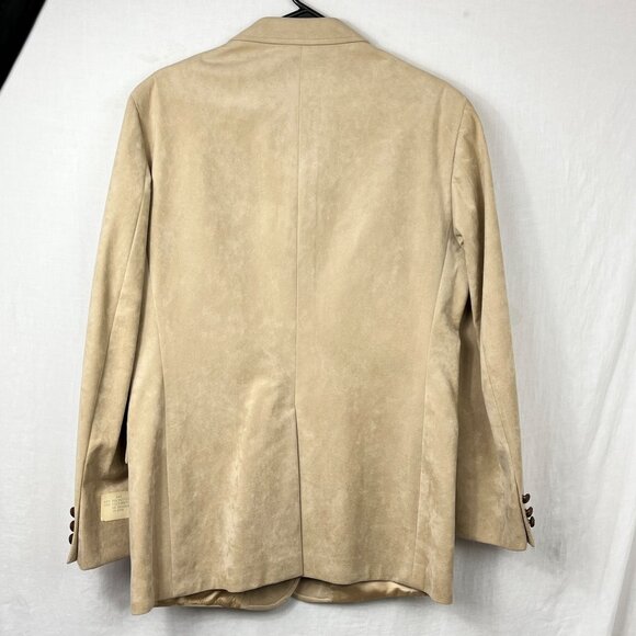 NEW Vintage Vegan Suede Blazer Suit Jacket Mens 42R 70s Academia Professor - Picture 6 of 16